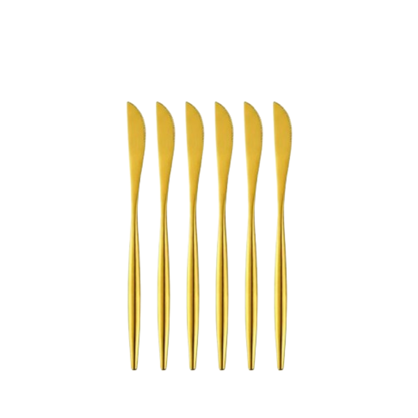 G19-2-8 Luxury Golden 6-Piece Stainless Steel Knife Set