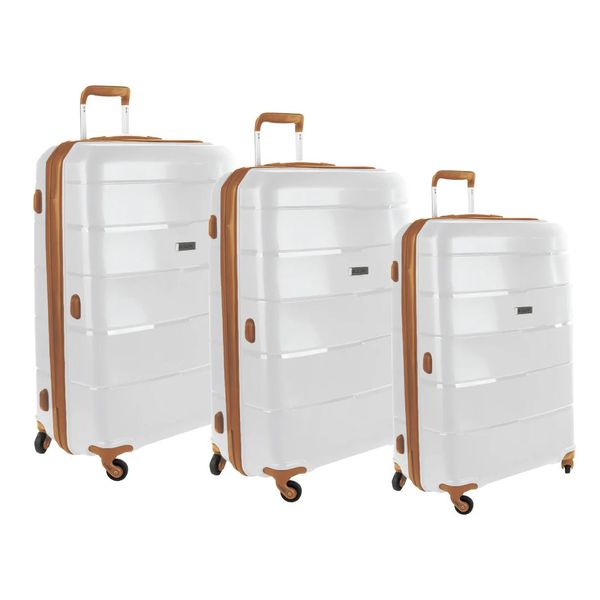 Cellini 4 Wheel Spinn 3 Piece Luggage Set - White