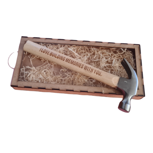 Engraved Claw Hammer with Wooden Handle - I Love Building Memories With You