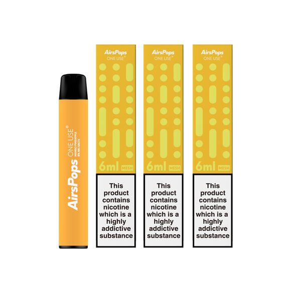 AirsPops One Use 6ml Mesh - Mango Pineapple - 3 Pack