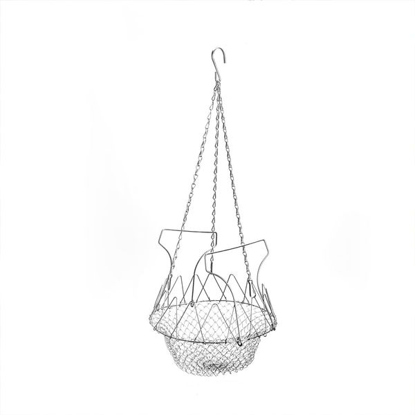 Pet Stainless Steel Chicken Vegetable Hanging Poultry Feeder Bowl (53cm)
