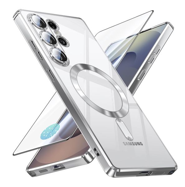 MagSafe Case+Screen Protector Combo Compatible with Samsung S23 Ultra-Black