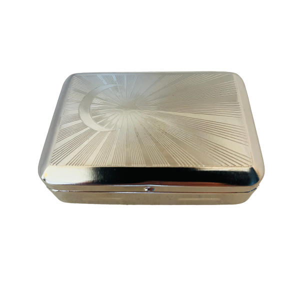 Novelty Embossed Metal Stash Tin - Moon &amp; Star (8cm x 6cm)