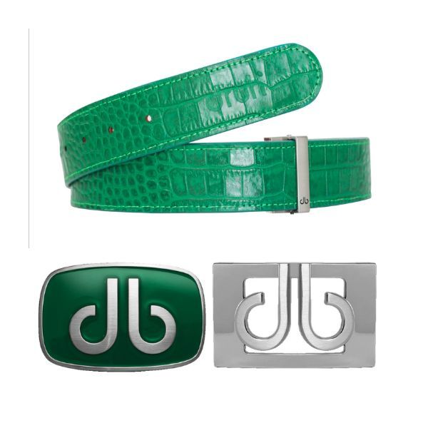 Druh Green Crocodile Leather Belt Including Two image