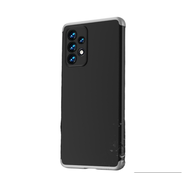 Black Silver 360 Full Coverage PC Case Compatible with Samsung Galaxy A53