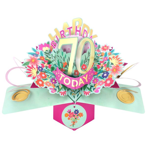 Happy 70th Birthday 3D Pop Up Card - Female