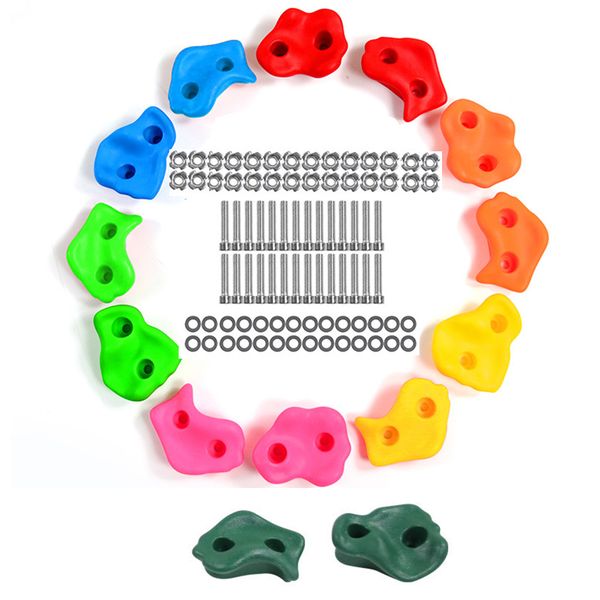 Children's Rock Climbing/Patio Climbing Wall Accessories With Screws-14Piecws