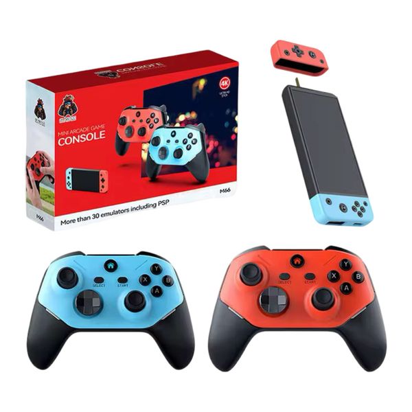 4K HDMI Game Stick Arcade Game Console with 2 Wireless Controllers - 64GB