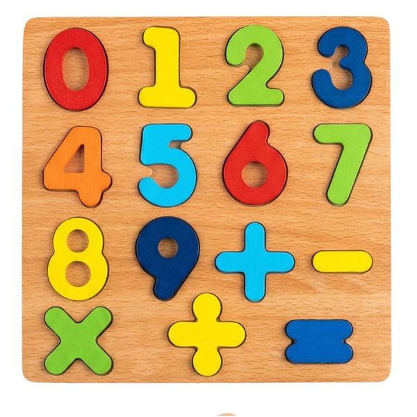 Wooden Number Puzzle Board - Math Learning Toy for Toddlers