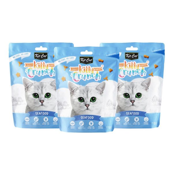 Kit Cat Kitty Crunch Seafood Flavour (3 x 60g)