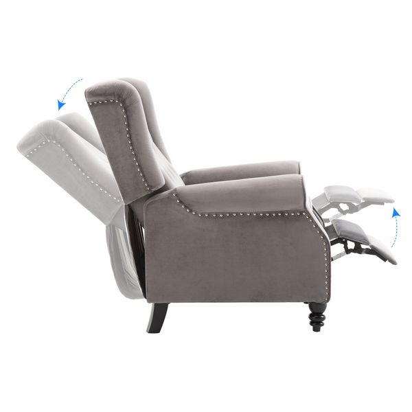 Angle adjustable single recliner armchair gaming chair with footrest
