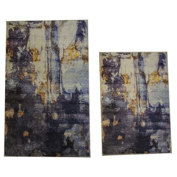 Bathroom Mat Set - Medium - Blue Mix