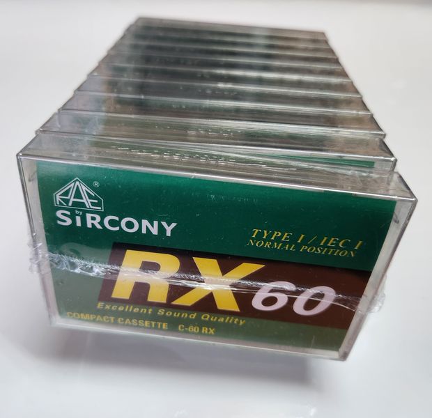 SiRCONY - Blank Audio cassette Tape RX60 with clear case (10 PACK)