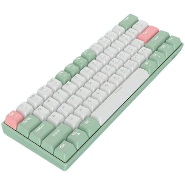 STAR61 - Mini Gaming Mechanical Keyboard With RGB Lighting - Green &amp; White