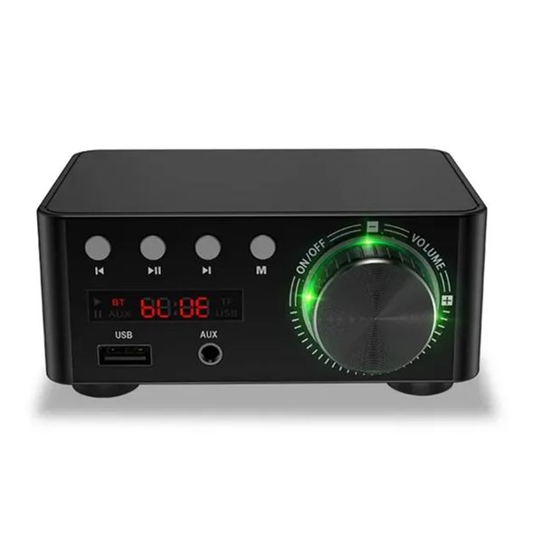 50W + 50W 100W Bluetooth 5.0 Amplifier Digital Audio Power Amp Black
