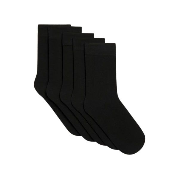 Secret Shield 5 Pack Black Plain Anklet Socks