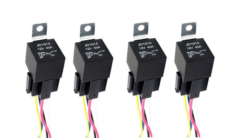 4 Pack Heavy Duty Automotive Waterproof Relay And Wiring Harness (5-PIN)