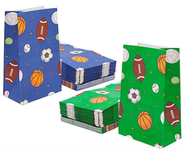 Score Big with Our 24-Piece Sports Balls Themed Gift Bags &amp; Stickers.