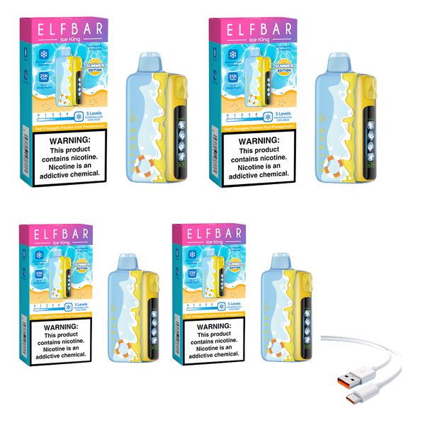 Elfbar Ice King 25k Pineapple Passion Pomeg+DiscoVape Charging Cable (4)
