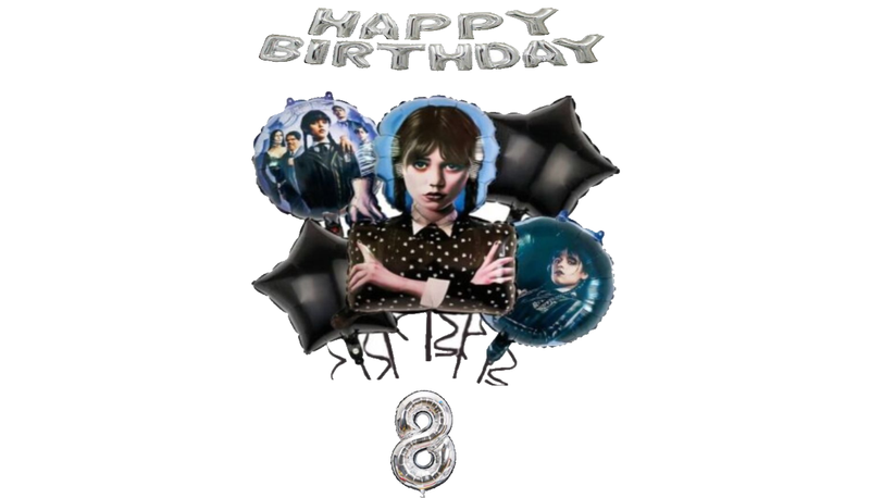 Wednesday Happy Birthday Balloon Set 8 Years