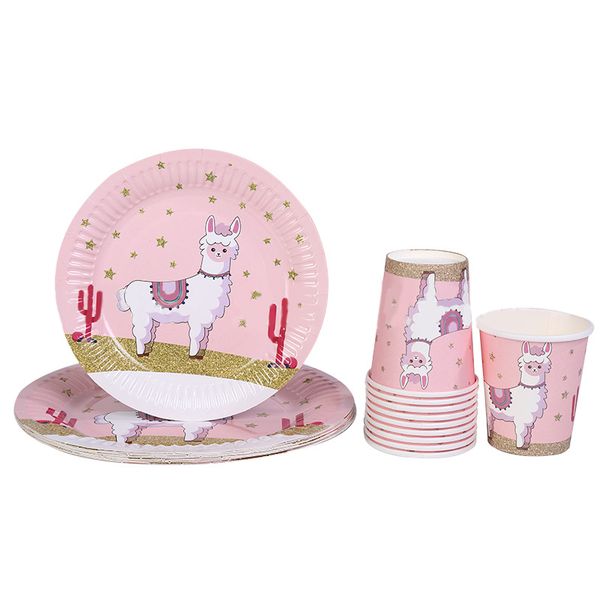 Party Paper Tableware Set - Llama (Set of 10)