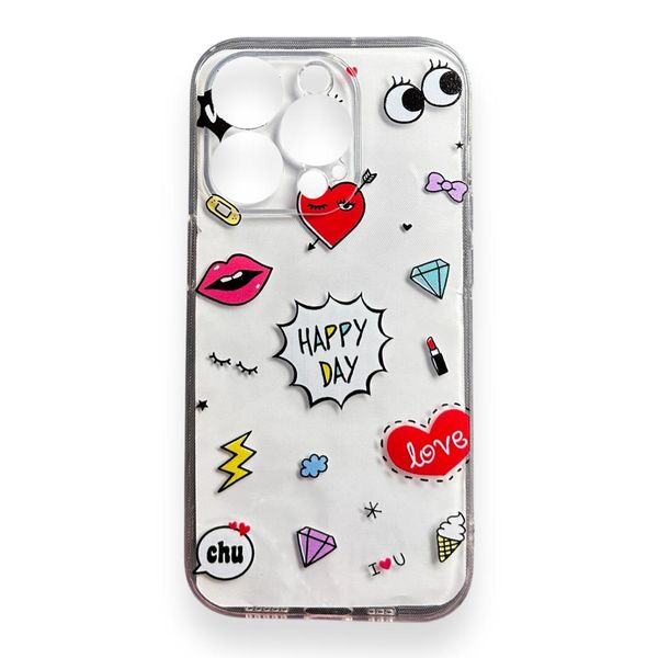 AMA Happy Day Clear Silicon Protective Case For iPhone 14 Pro