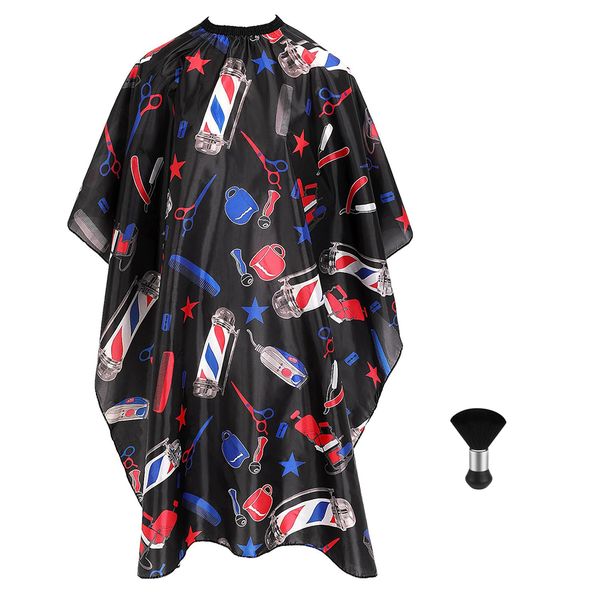 Professional Hair Cutting Barber Cape with Neck Duster Brush