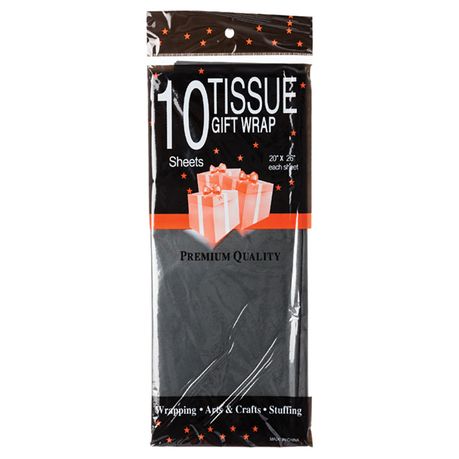 Paper Tissue - Gift Wrap - Gifting - Black - 50cm x 66cm - 10 Sheets Image