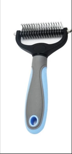 large Pet Dematting Comb 2-Sided Undercoat Rake for Cats &amp; Dogs