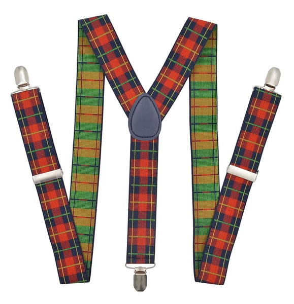 DeBlequy - Scottish Tartan Red Braces Suspenders - Broad 3.5cm