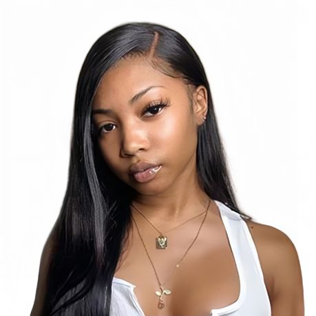 Black In 20inch Straight Lace Front Wig Glueless 13x4 Human Hair Image