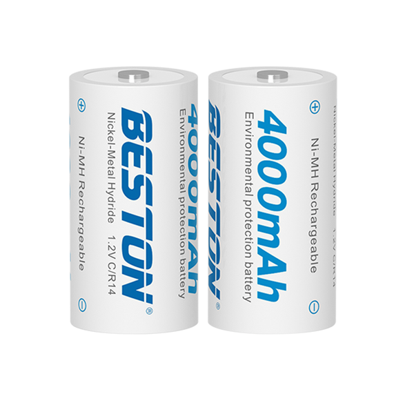 Beston 2 Pack Rechargable C Size 4000mAh