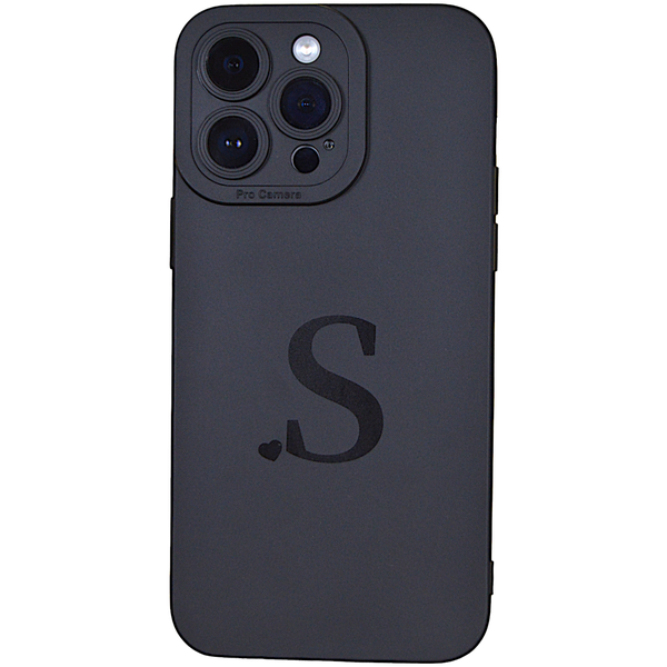 Black - Phone Case with Initial S &amp; Pro Camera - Iphone 14 Pro Max