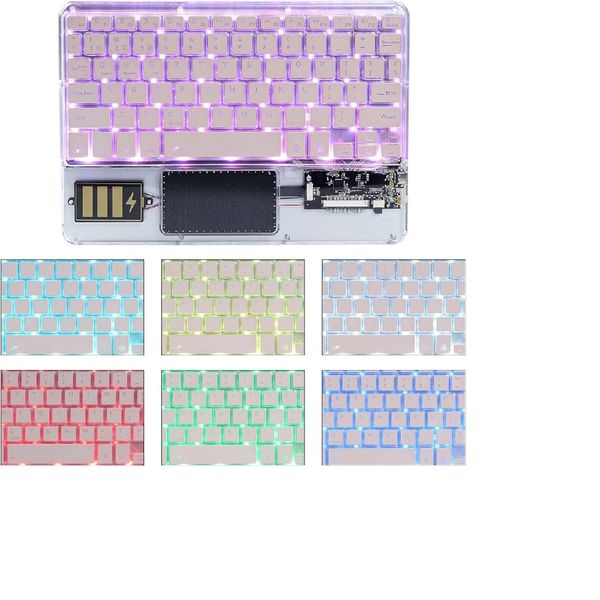 Transparent Wireless Keyboard with Touchpad