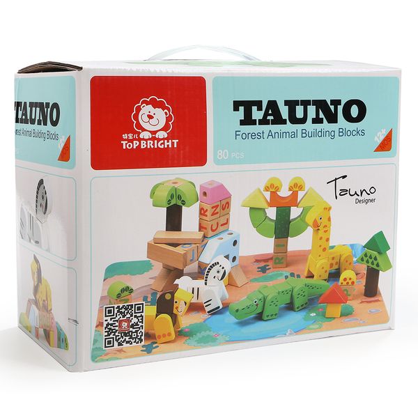 TopBright Forest Animal Building Blocks - 80 Pieces