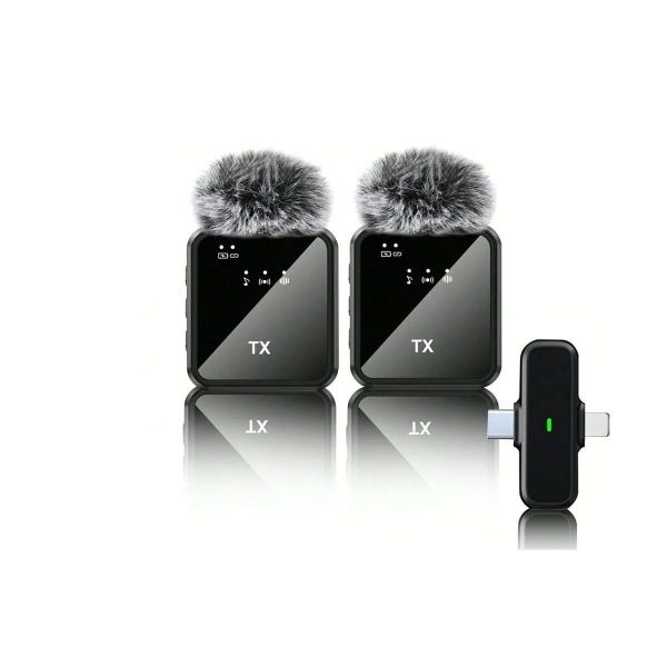 2 In 1 Dual Wireless Microphone Ideal For Vlogs Podcasts &amp; Live Streaming
