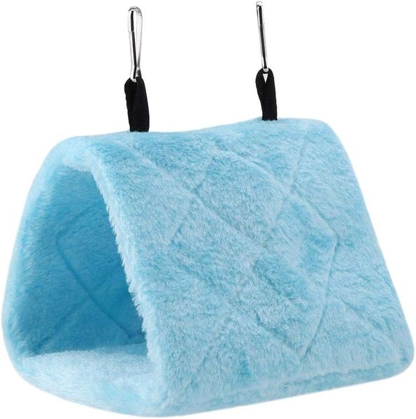 Bird Hammock Bed, Soft Plush Parrot Hanging Hut Cage Perch Stand Swing Toy