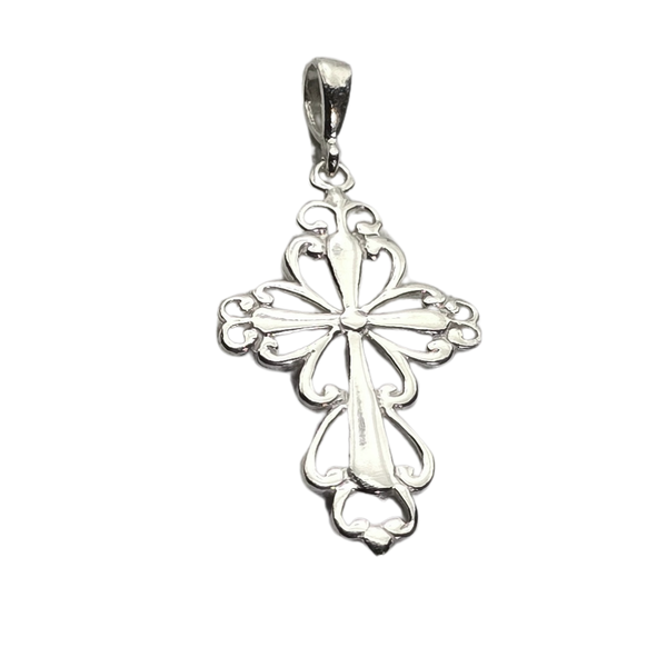 925 Sterling Silver Cross Pendant 3.6 cm × 1.9 cm Air cut Design