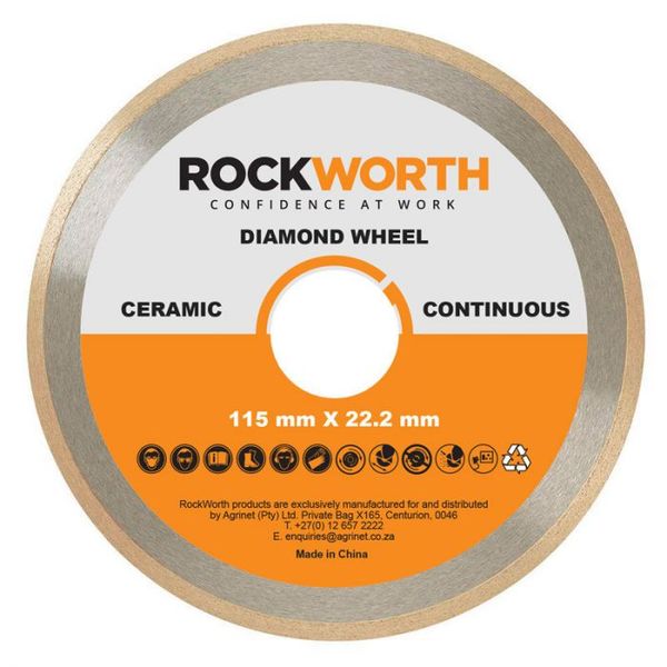 Rockworth - Diamond Wheel 115mm Continuous Rim - 12 Pack