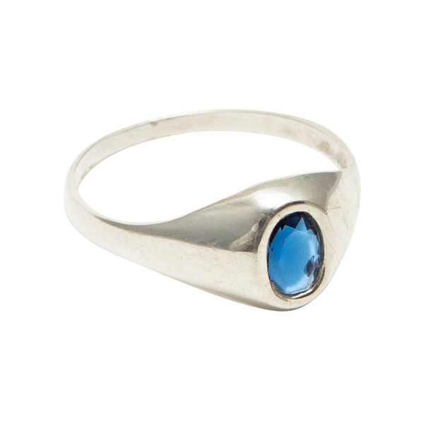 Broadway Jewellers - 925 Sterling Silver - Oval Blue Stone Mens Rings 1