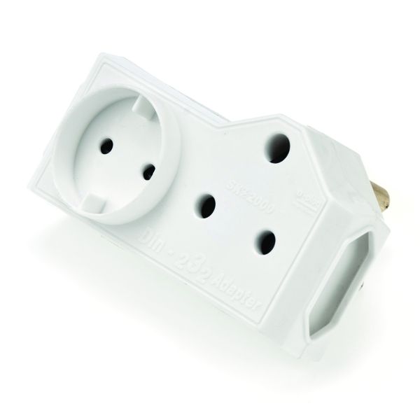 Adaptor - MTS - 1 x 16A - 2 x 5A - 1 x Schuko - White - 6 Pack