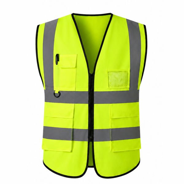 HI VIS safety vest with reflective strips for building workers