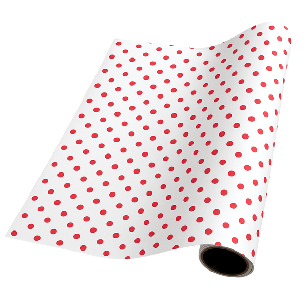 Gift Wrapping Paper 5m Roll - White with Spots