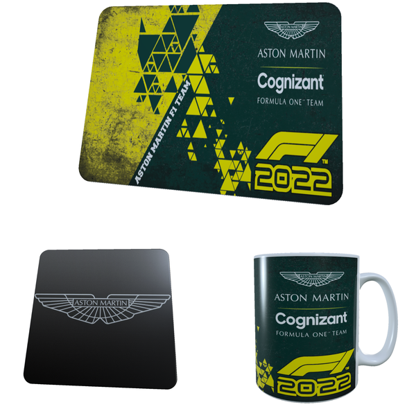 Formula 1 2022 - Aston Martin - Coffee Mug, Coaster and Mouse Pad Combo