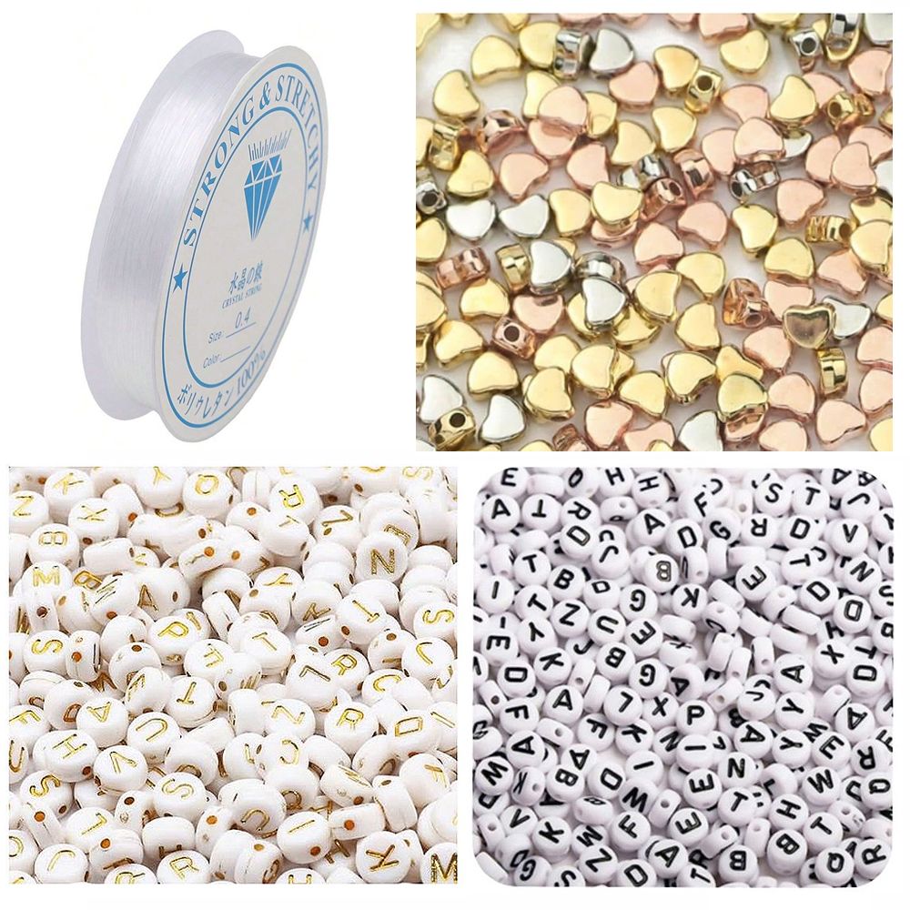 Alphabet Letters and Hearts Bead Bracelet Making Set Shop Today Get
