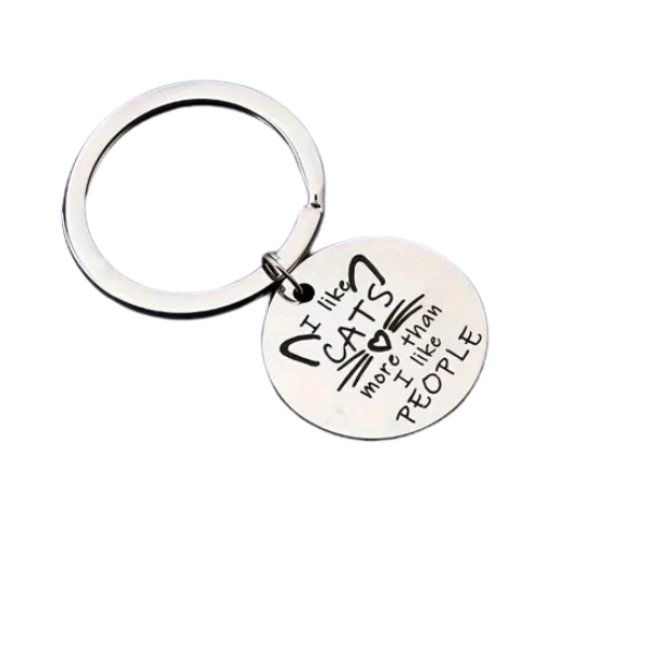 I Like Cats More Than People Keychain