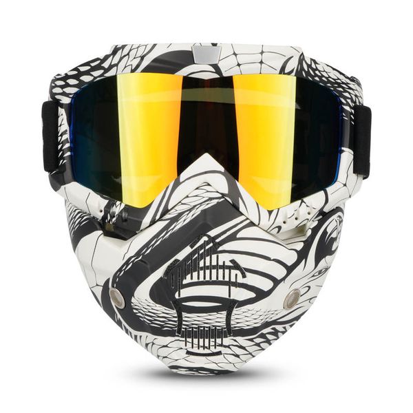 Full Face Motorcycle Gel Soft Paintball Airsoft Mask Game MAS221 SnakeWhite