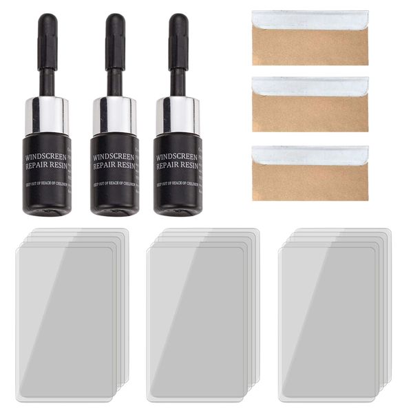 Automotive DIY Multifunctional Windscreen Crack &amp; Chip Repair Kit Set of 3