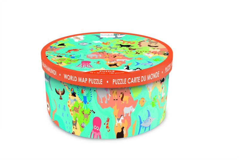 Scratch Europe Puzzle 100 Pieces Animals Of The World