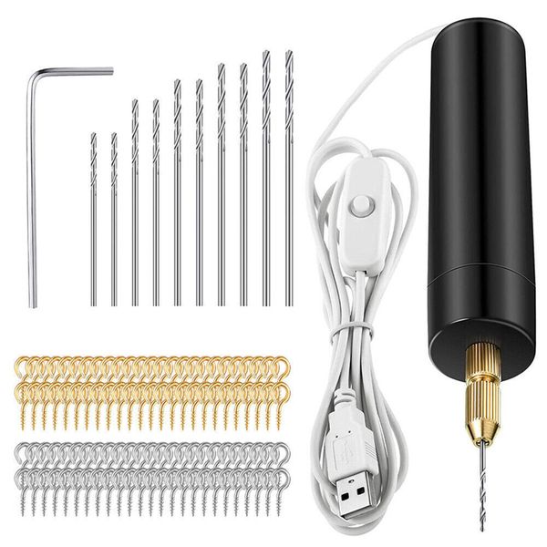 Mini Drill Set 11000RPM, 10W, 100 Nails, 0.7-3.2mm Chuck, for DIY /Jewelry